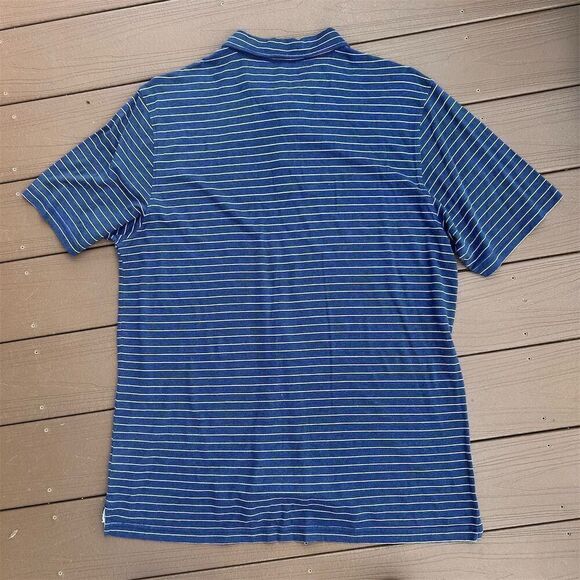 Peter Millar Men's Blue Striped Polo Shirt Size L Short Sleeve Casual - Picture 2 of 4